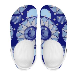 Blue Medallion Ankara Print Clogs | Women's All-Over African Print Clogs