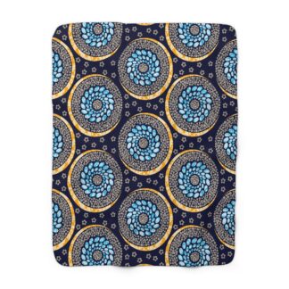 Ọba Medallion Ankara Print Sherpa Blanket